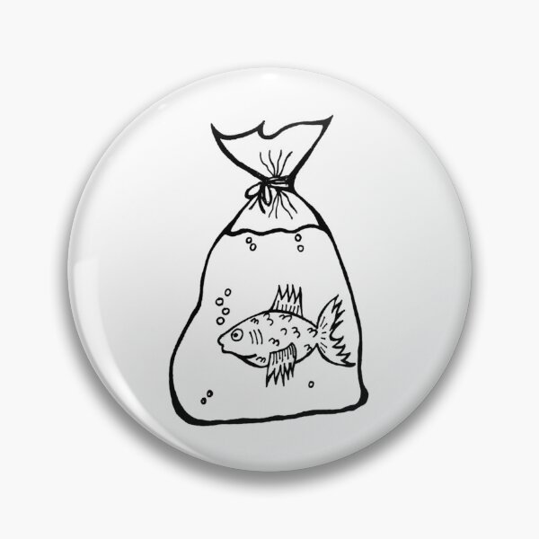 Item preview, Gold Fish In A bag Grayscale Tattoo Style  designed and sold by KayTurtless.