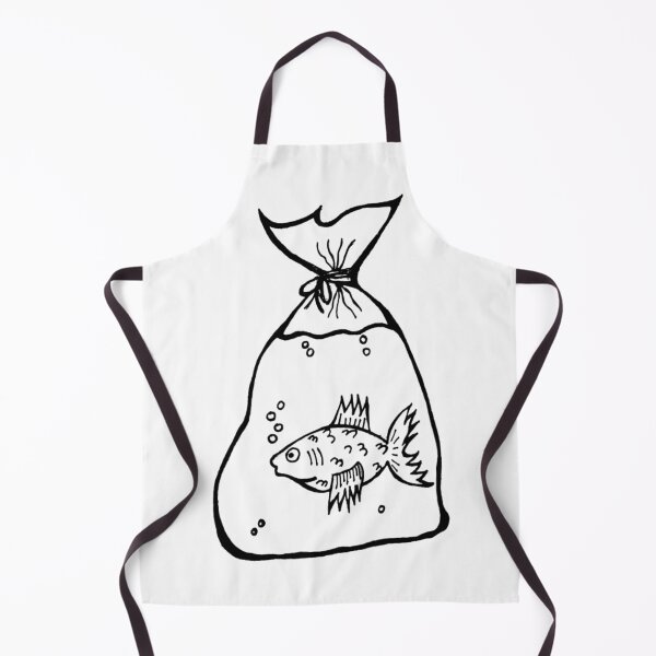 Item preview, Gold Fish In A bag Grayscale Tattoo Style designed and sold by KayTurtless.