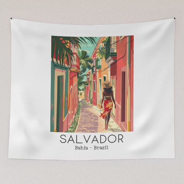 Item preview, A Vintage Travel Illustration of Salvador - Bahia - Brazil   designed and sold by GoodOldVintage.