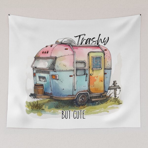 Item preview, Trashy But Cute Camper Quote - Funny Camping Humor designed and sold by bimbleDIY.