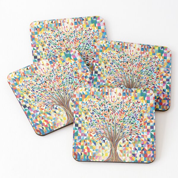 Item preview, Colorful geometric tree of life print designed and sold by dcrc.