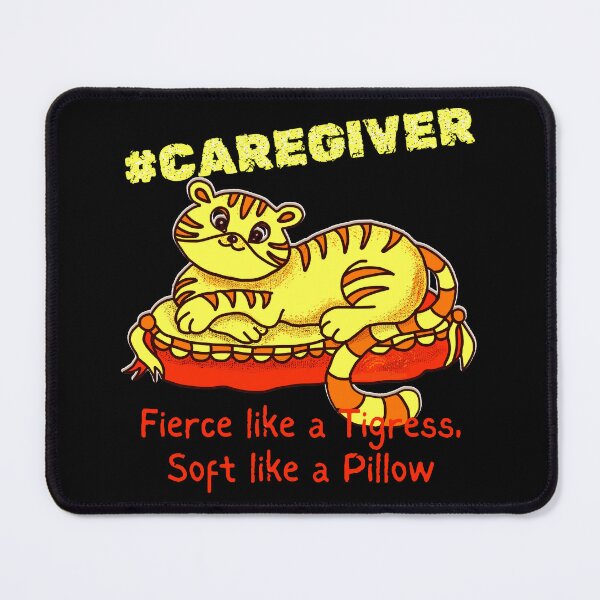 Item preview, Orange Mini Tigress on Pillow Cartoon Caregiver Appreciation Day Funny designed and sold by jteart.