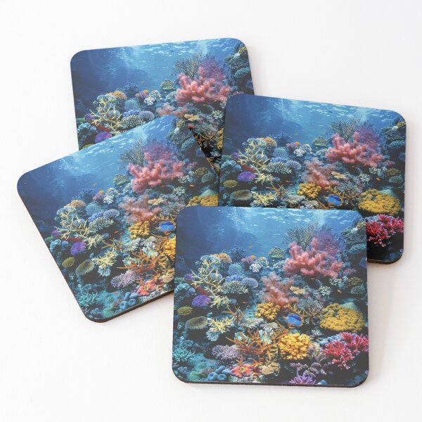 Item preview, Stunning colorful underwater coral print designed and sold by dcrc.