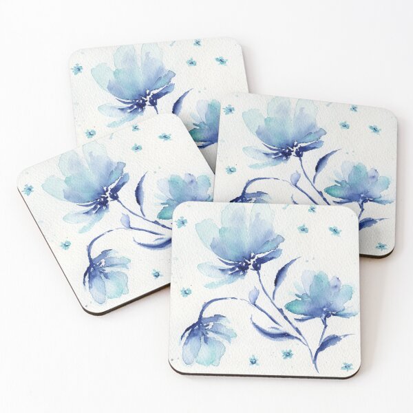 Item preview, Blue turquoise flowers designed and sold by MihariBloom.