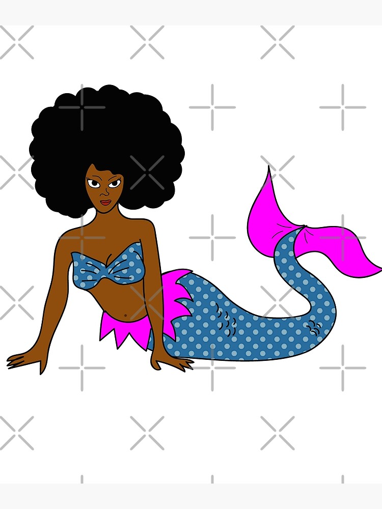 Download "Afro African American Mermaid" Art Print by ...