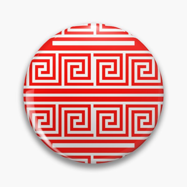 Item preview, Red White Greek Key Meander Pattern designed and sold by PatternTitan.