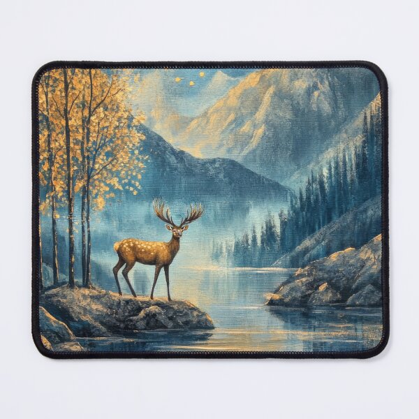 Item preview, Beautiful fantasy painting of deer by the lake designed and sold by MargaretWiktor.
