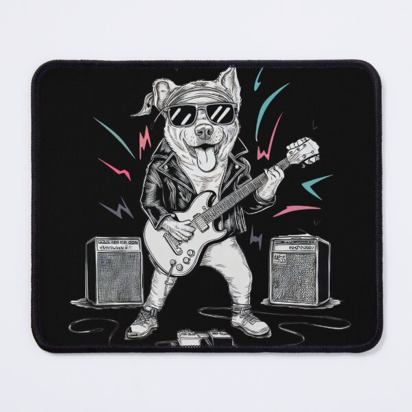 Artikelvorschau, Hund spielt Rockgitarre entworfen und verkauft von DesignsByJensen.