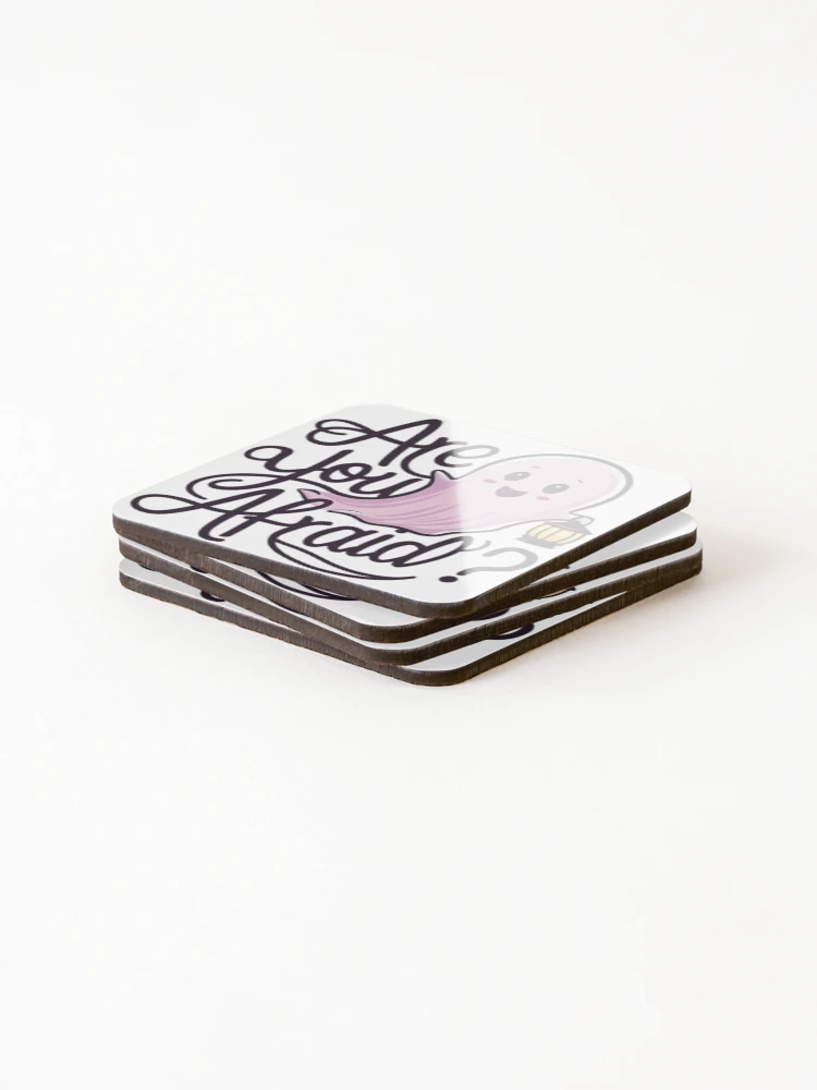 Thumbnail 4 of 5, Coasters (Set of 4), Sweet Afraid Ghost designed and sold by R3FDesign.