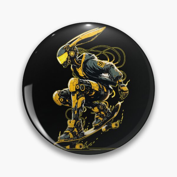Item preview, Cool Robot Bunny Skater Cyberpunk Art designed and sold by TomFrontierArt.