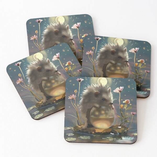 Item preview, Hedgehog and Fireflies designed and sold by mythnomer.