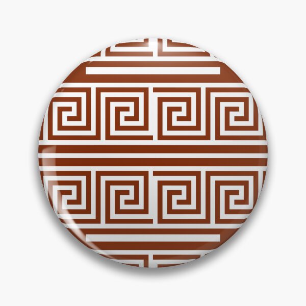 Item preview, Brown White Greek Key Meander Pattern designed and sold by PatternTitan.