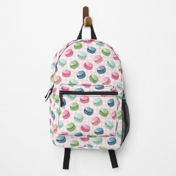 Item preview, Cute Macaron in Pink Blue Teal Green on Light Pink designed and sold by RebeccaHDesign.