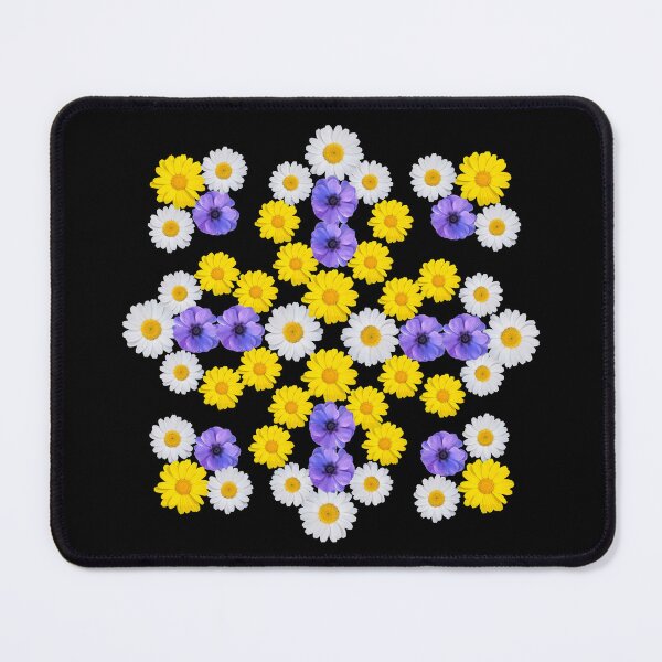 Item preview, Marguerite Daisy Anemone Flowers Floral Mandala White Yellow Purple Shapes Mania designed and sold by Shapes-Mania.