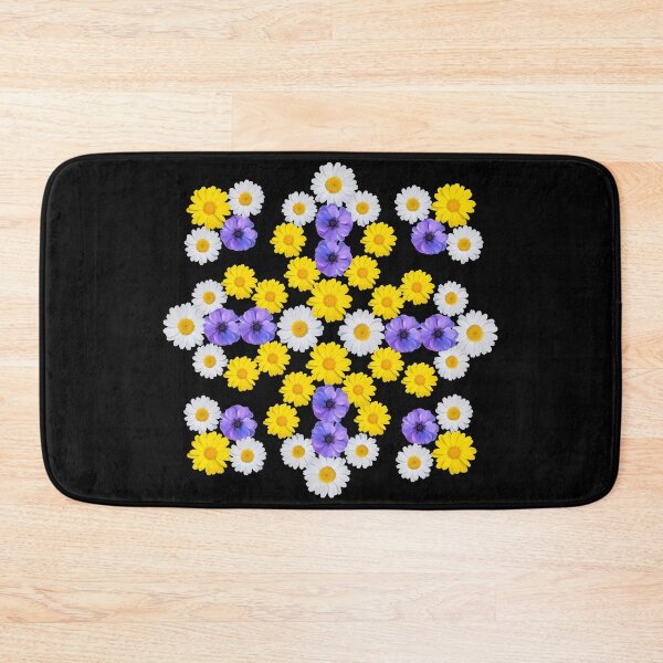 Item preview, Marguerite Daisy Anemone Flowers Floral Mandala White Yellow Purple Shapes Mania designed and sold by Shapes-Mania.
