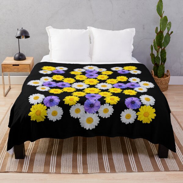 Item preview, Marguerite Daisy Anemone Flowers Floral Mandala White Yellow Purple Shapes Mania designed and sold by Shapes-Mania.