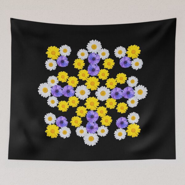 Item preview, Marguerite Daisy Anemone Flowers Floral Mandala White Yellow Purple Shapes Mania designed and sold by Shapes-Mania.