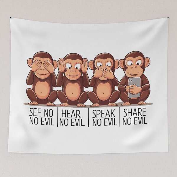 Item preview, Four Wise Monkeys: A Modern Twist designed and sold by JPees.