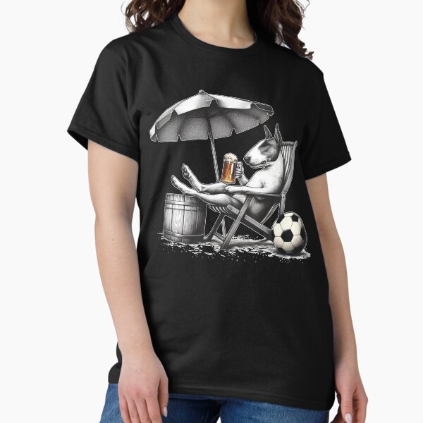 Bull Terrier Drinking a Beer Classic T-Shirt
