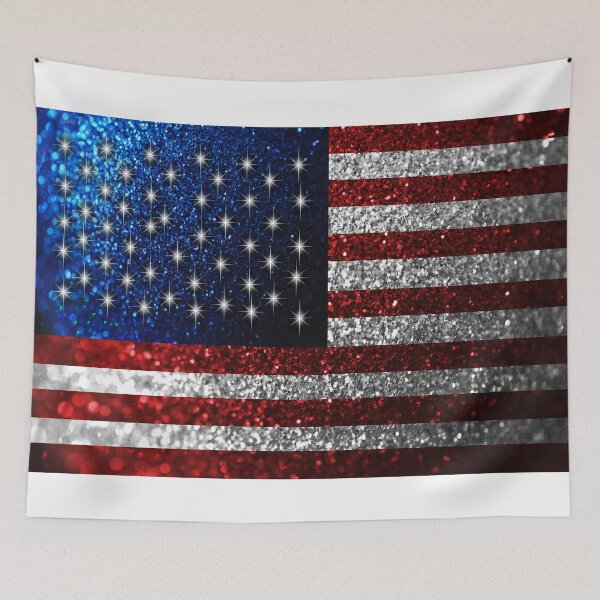 Item preview, American Flag in Glitter Graphic designed and sold by bloomingvine.
