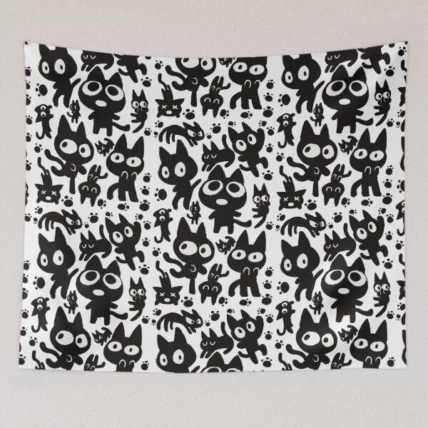 Item preview, SUSUWATARI Michi Funny Cute Black Cat Pattern designed and sold by Milyuyus.