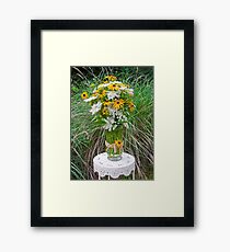 Black Eyed Susans Queen Annes Lace Framed Print
