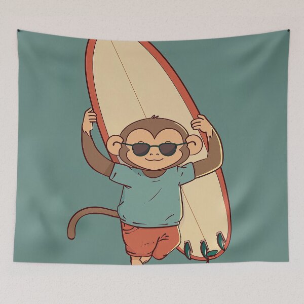 Item preview, The surfer monkey | Anime style designed and sold by ComicsFactory.