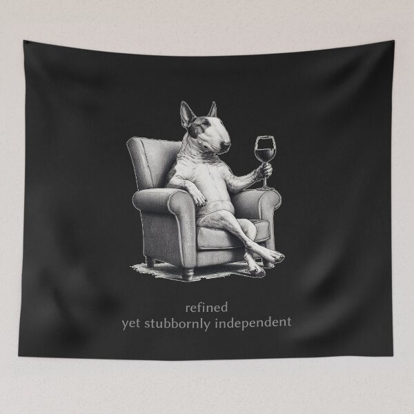 Item preview, Bull Terrier Drinking a Wine designed and sold by Noewi.
