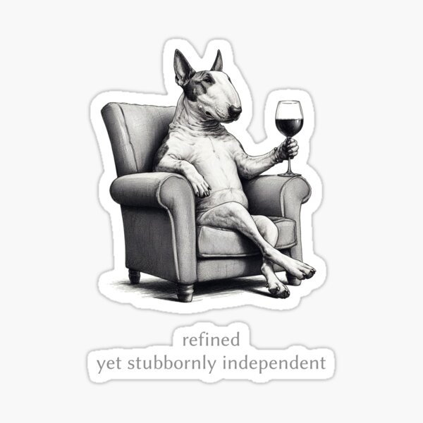 Item preview, Bull Terrier Drinking a Wine designed and sold by Noewi.