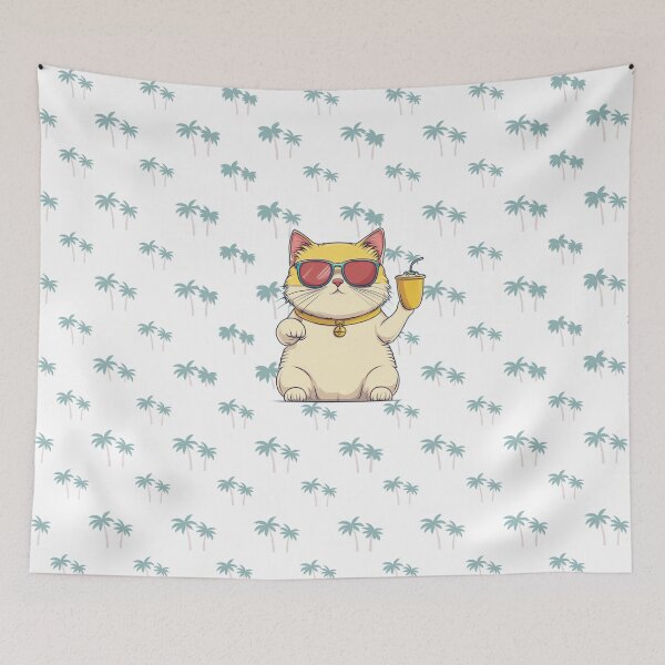 Item preview, Cool Cat Vacation Mode Summer Vibes designed and sold by memememescat.