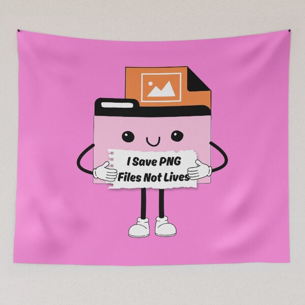 Item preview,  I Save PNGs Not Lives Cute Funny Graphic Icon Pink Purple designed and sold by mariahmoniquedesign.