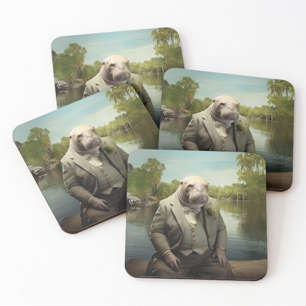 Item preview, Dapper Manatee by the River designed and sold by Sillytoe.