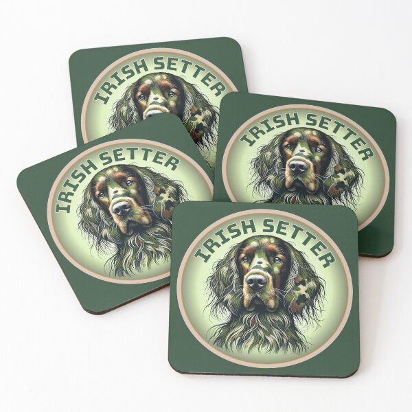 Artikelvorschau, Irish Setter Camouflage Jagdhund Design entworfen und verkauft von SportyAndArtful.