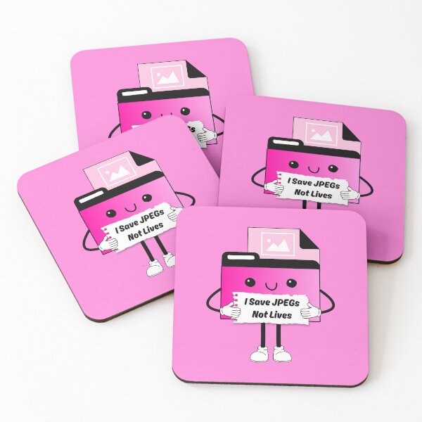 Item preview, I Save JPEGs Not Lives Cute Funny Graphic Icon Hot Pink designed and sold by mariahmoniquedesign.