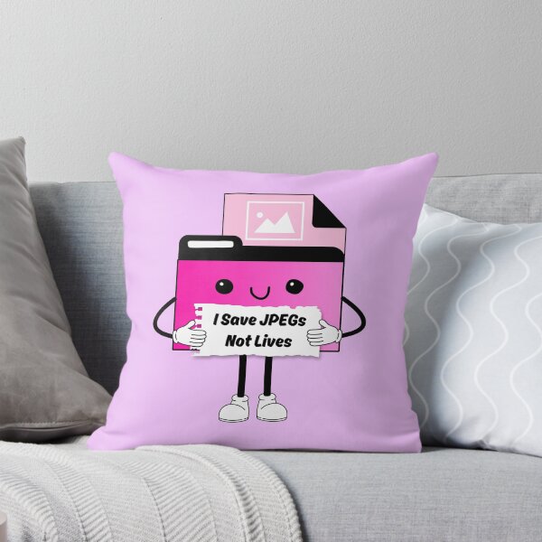 Item preview, I Save JPEGs Not Lives Cute Funny Graphic Icon Hot Pink designed and sold by mariahmoniquedesign.