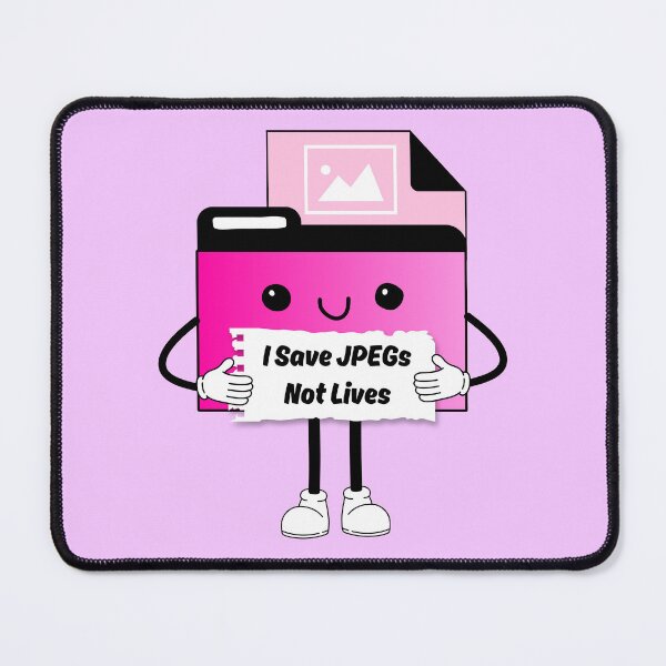 Item preview, I Save JPEGs Not Lives Cute Funny Graphic Icon Hot Pink designed and sold by mariahmoniquedesign.