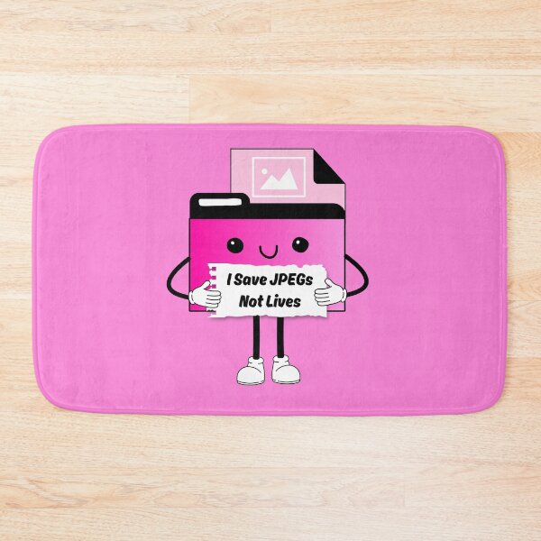 Item preview, I Save JPEGs Not Lives Cute Funny Graphic Icon Hot Pink designed and sold by mariahmoniquedesign.