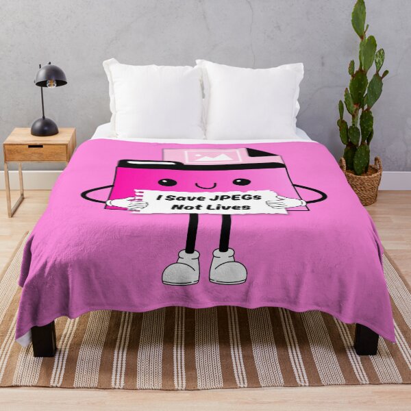 Item preview, I Save JPEGs Not Lives Cute Funny Graphic Icon Hot Pink designed and sold by mariahmoniquedesign.