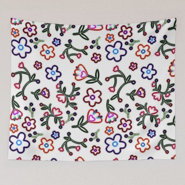 Item preview, Neon Flowers, White Background designed and sold by larissa-myrie.