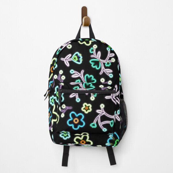 Item preview, Neon Flowers, Black Background designed and sold by larissa-myrie.
