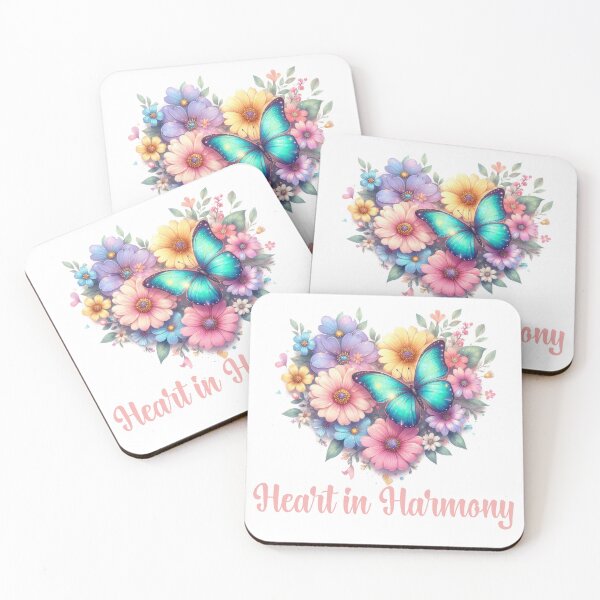 Item preview, HEART IN HARMONY, FLORAL BUTTERFLY MENTAL HEALTH QUOTES, SELF LOVE QUOTES designed and sold by PRINYOS.