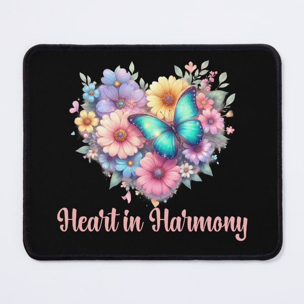 Item preview, HEART IN HARMONY, FLORAL BUTTERFLY MENTAL HEALTH QUOTES, SELF LOVE QUOTES designed and sold by PRINYOS.