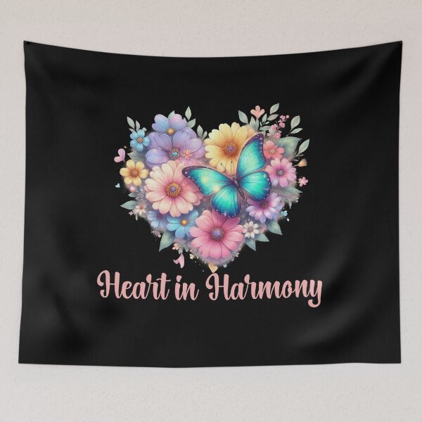 Item preview, HEART IN HARMONY, FLORAL BUTTERFLY MENTAL HEALTH QUOTES, SELF LOVE QUOTES designed and sold by PRINYOS.