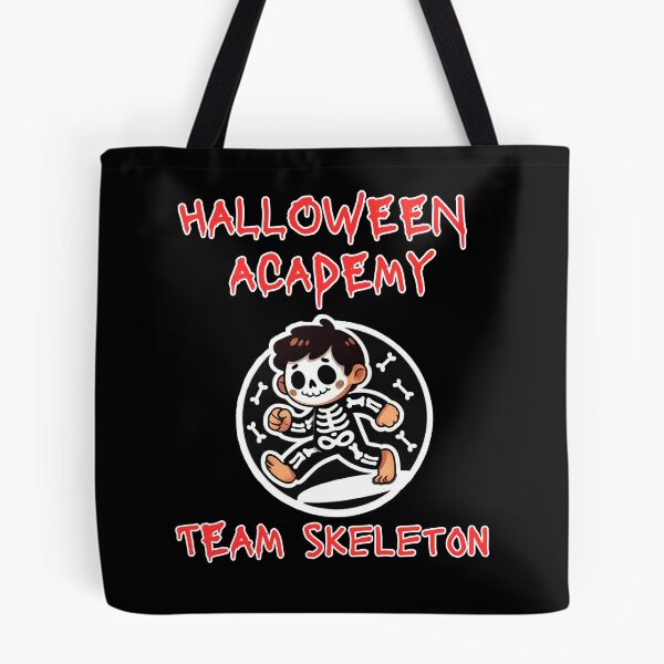 Item preview, Halloween Academy Team Skeleton T-Shirt designed and sold by Manic Merch Designs.