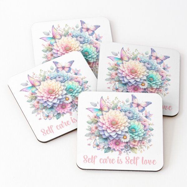 Item preview, SELF CARE IS SELF LOVE, FLORAL BUTTERFLY MENTAL HEALTH QUOTES, SELF LOVE QUOTES designed and sold by PRINYOS.