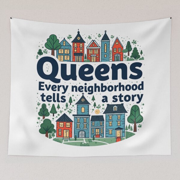 Item preview, queens new york, every neighborhood tells a story designed and sold by mood-draftsman.