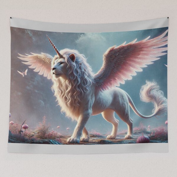 Item preview, Lion-Alicorn Fantasy Hybrid – Majestic Creature Art designed and sold by FantasyHybrids.
