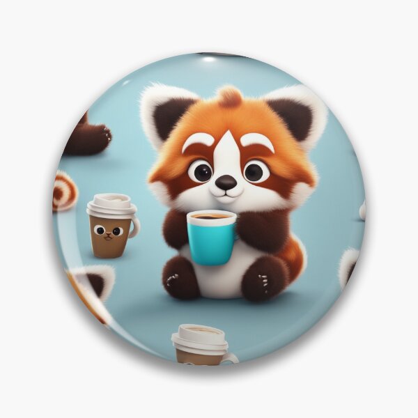 Item preview, Cute Sleepy Red Panda Holding Coffee Cartoon Vector Icon designed and sold by hjian8219.