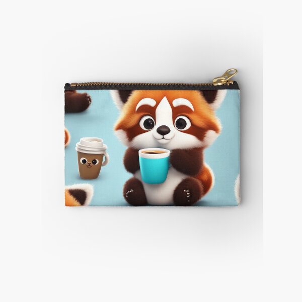 Item preview, Cute Sleepy Red Panda Holding Coffee Cartoon Vector Icon designed and sold by hjian8219.