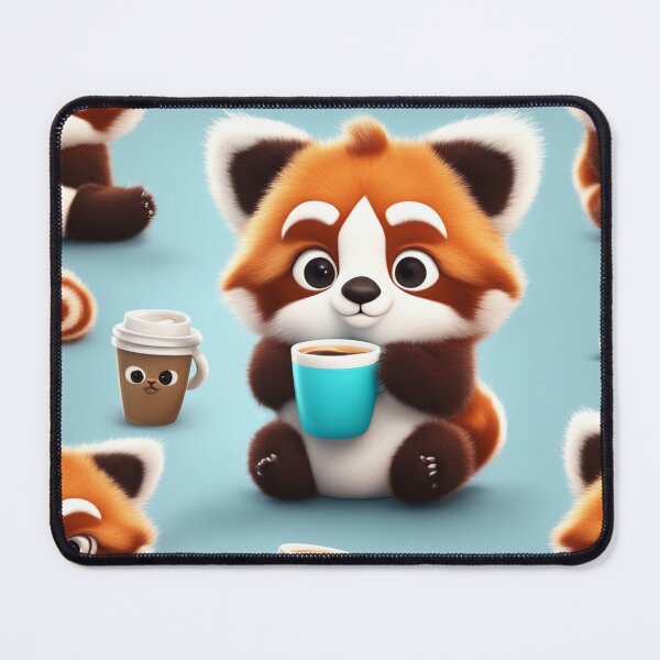 Item preview, Cute Sleepy Red Panda Holding Coffee Cartoon Vector Icon designed and sold by hjian8219.